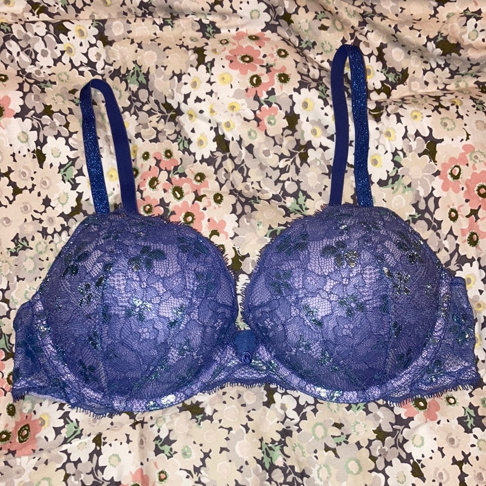 Women’s Victoria’s Secret Purple Dream Angels lace overlay push up bra